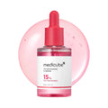 Medicube TXA Niacinamide 15% serum bottle with pink dropper and serum texture background