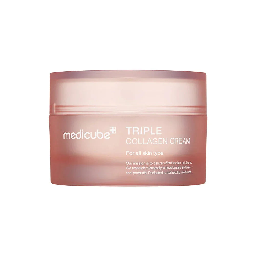 medicube Triple Collagen Cream jar for all skin types, anti-aging moisturizer