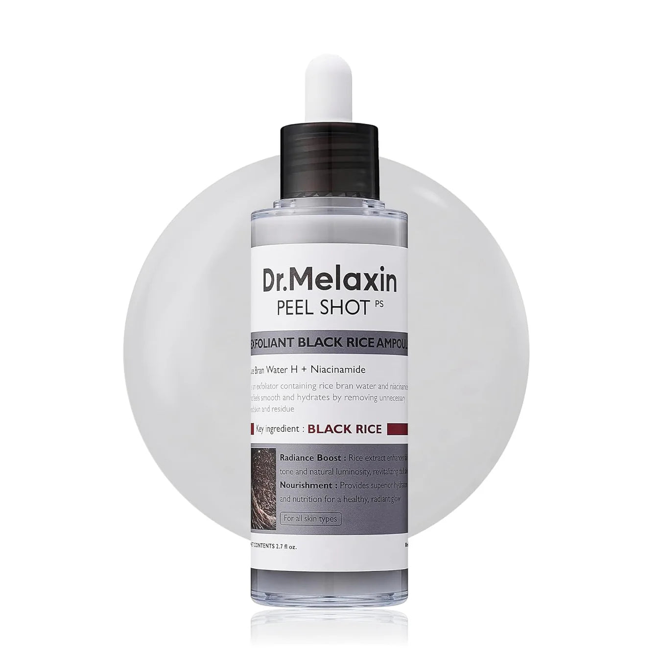 Dr. Melaxin Peel Shot Glow Black Rice Exfoliating Face Ampoule for All Skin Types 80ml