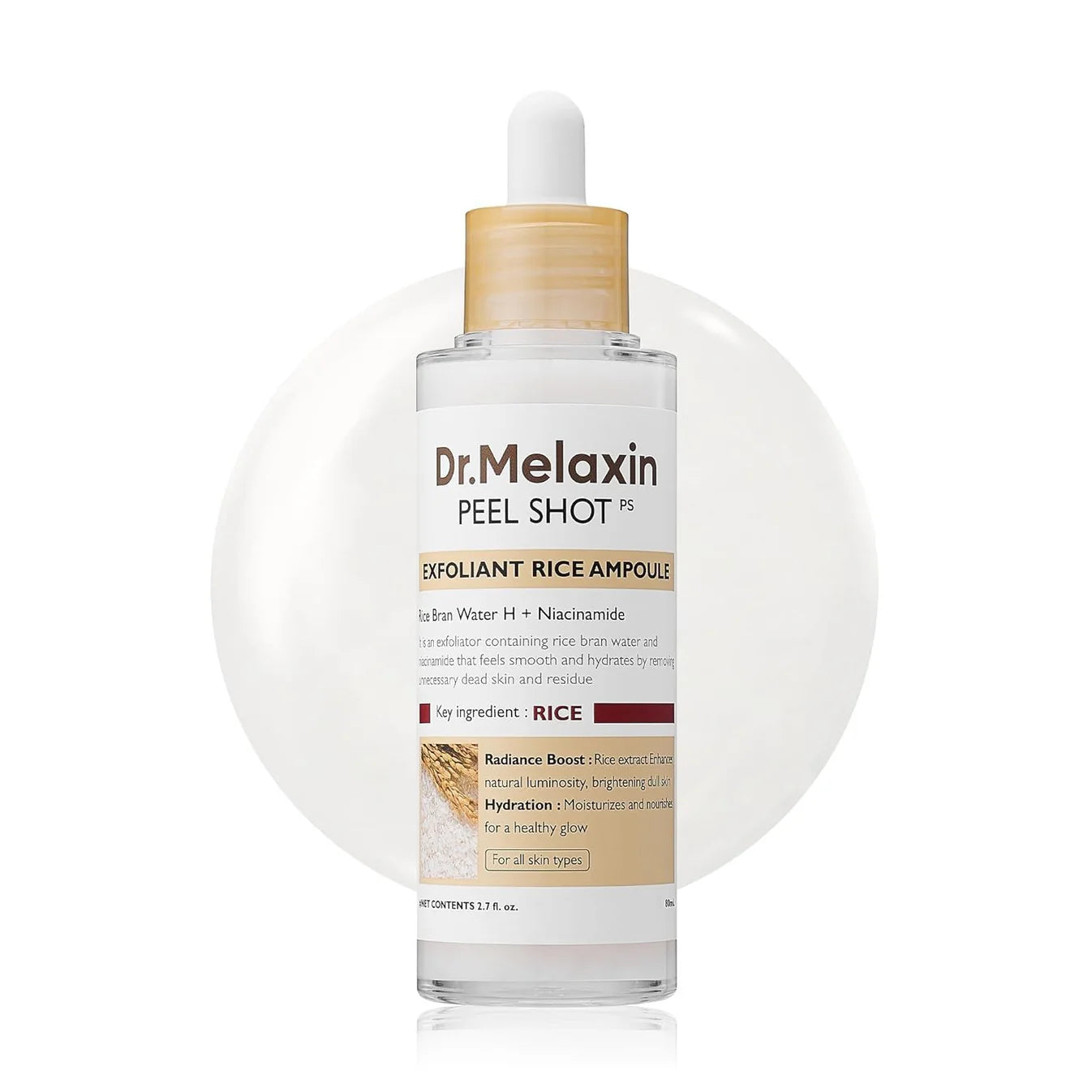 Dr. Melaxin Peel Shot Glow White Rice Exfoliating Face Ampoule for All Skin Types 80ml